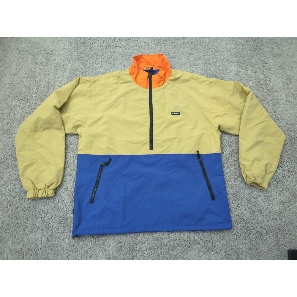 Obey Worldwide Jacket Mens‎ Large Color Block Tucker Anorak Windbreaker